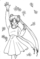 A coloring page of sailor moon